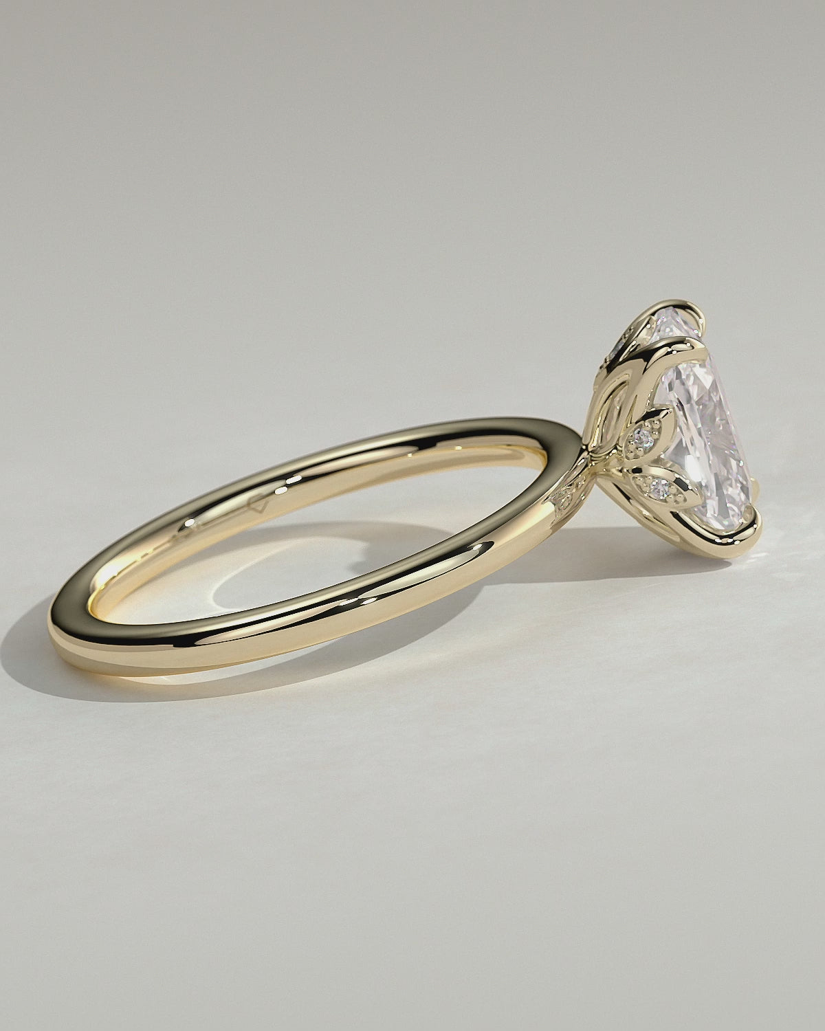MET 0004 Elongated Cushion Solitaire Engagement Ring