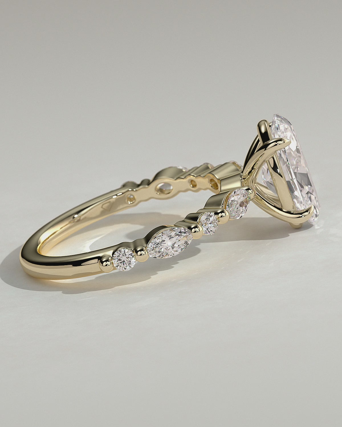 MET 0009 Oval Solitaire Engagement Ring