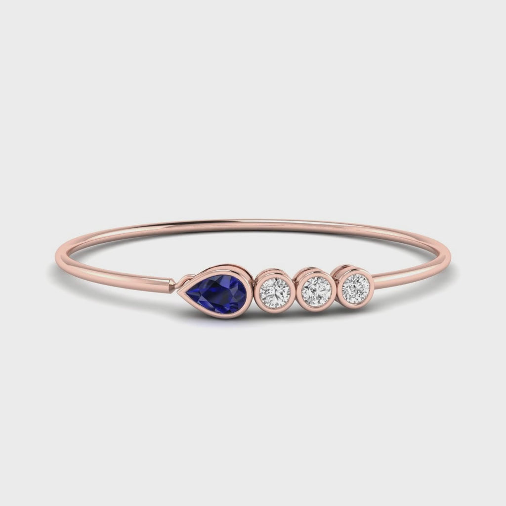 MET-WB-0071 | 14K Rose Gold | LGBB0012 | Rose Gold Tiana Sapphire & Diamond Bangle | LGBB0012-1.mp4