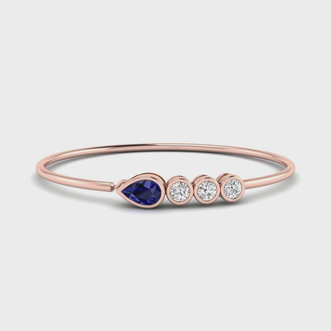 MET-WB-0071 | 14K Rose Gold | LGBB0012 | Rose Gold Tiana Sapphire & Diamond Bangle | LGBB0012-1.mp4