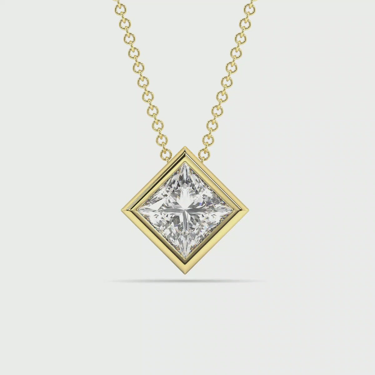 Bezel Set Lab Grown Diamond Solitaire Pendant — LGP100004-1.mp4