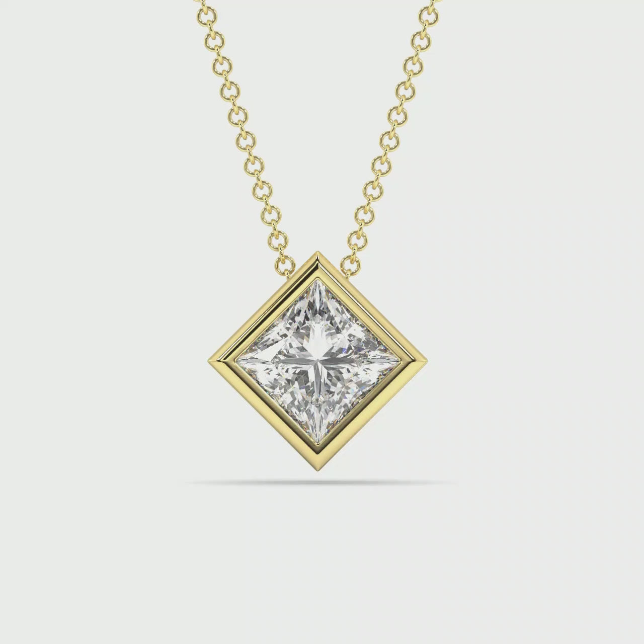 Bezel Set Lab Grown Diamond Solitaire Pendant — LGP100004-1.mp4