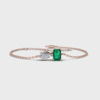 MET-WB-0070 | 14K Rose Gold | LGBT0131 | Rose Gold Toi Et Moi Emerald Bracelet | LGBT0131-1.mp4