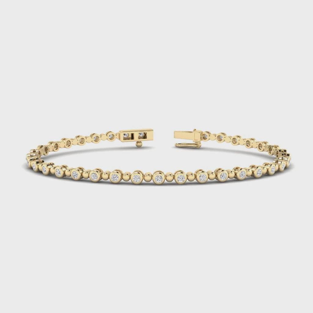 MET-WB-0012 | 14K Yellow Gold | LGBT0130 | Yellow Gold Bubble Bezel Tennis Bracelet (1ctw) | LGBT0130-1.mp4