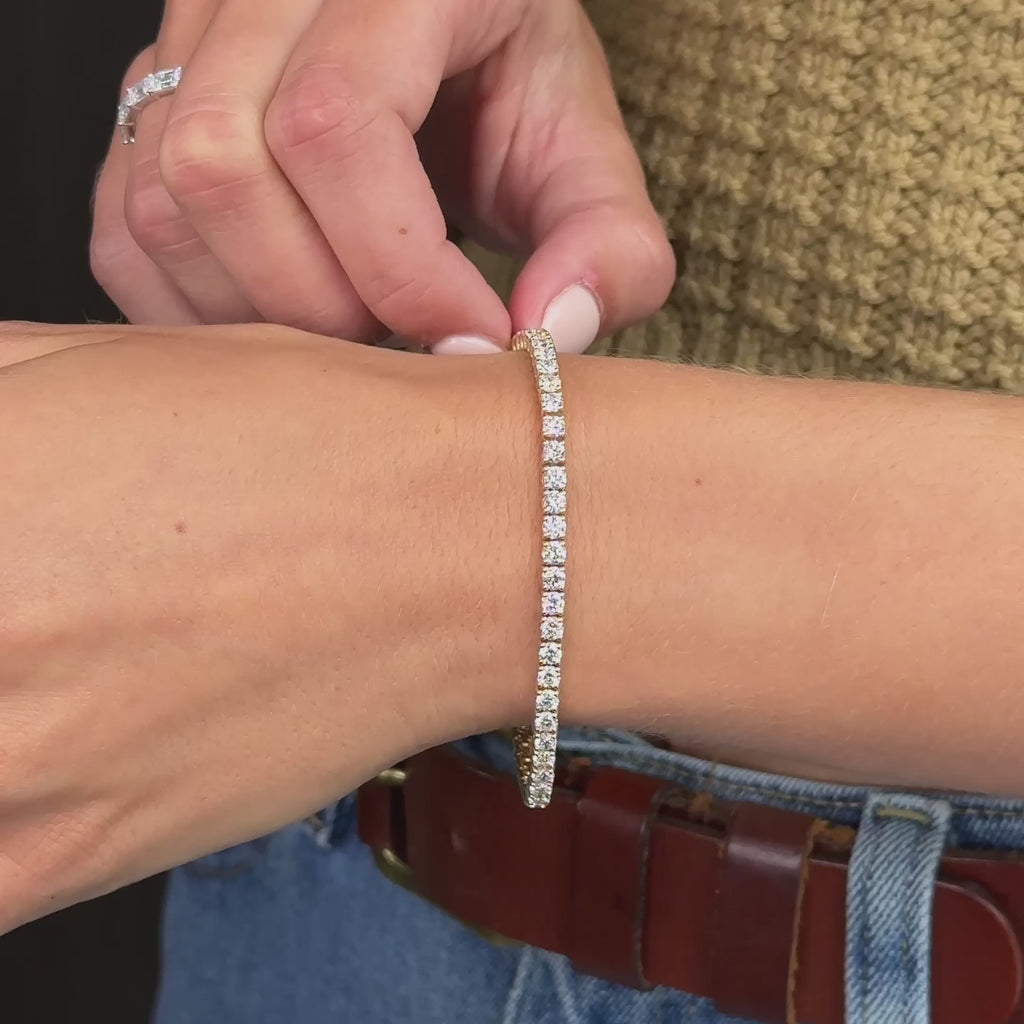 MET-WB-0028 | 14K Yellow Gold | LGB600012 | Yellow Gold 6ctw Lab Grown Diamond Tennis Bracelet | LGB600012-vid.mp4
