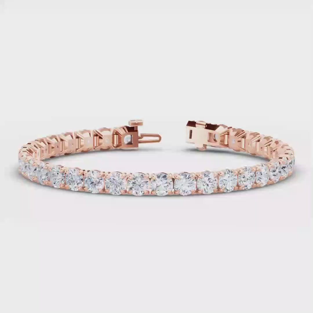 MET-WB-0042 | 14K Rose Gold | LGBO90065 | Rose Gold 17ctw Rivera Tennis Bracelet | LGBO90065-1.mp4