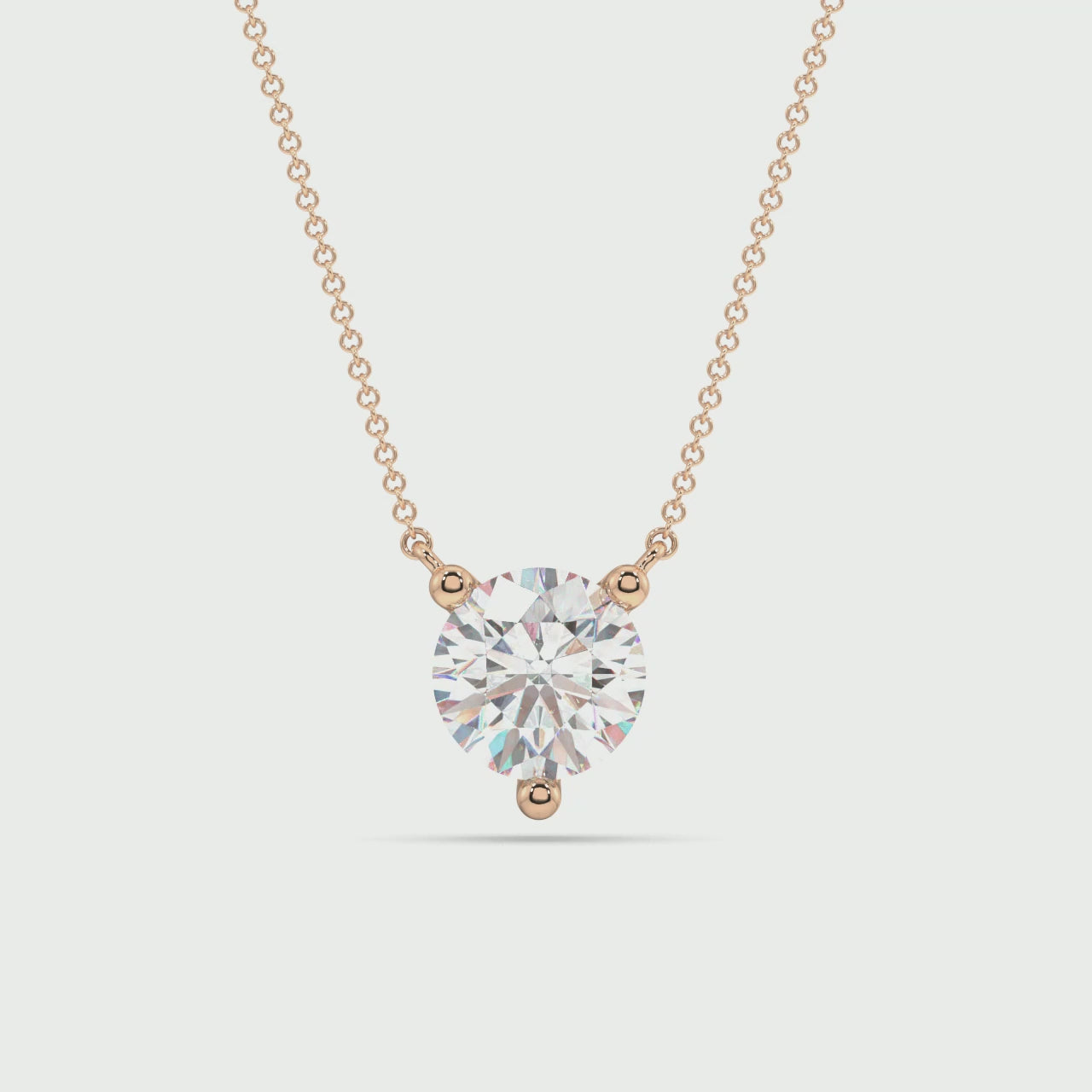 Three Prong Lab Grown Diamond Solitaire Pendant — LGP750006-1.mp4
